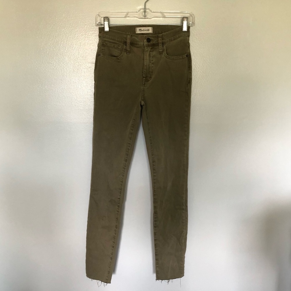Madewell 9 High-Rise Skinny Jeans: Raw-Hem Garment-Dyed Edition Green 24